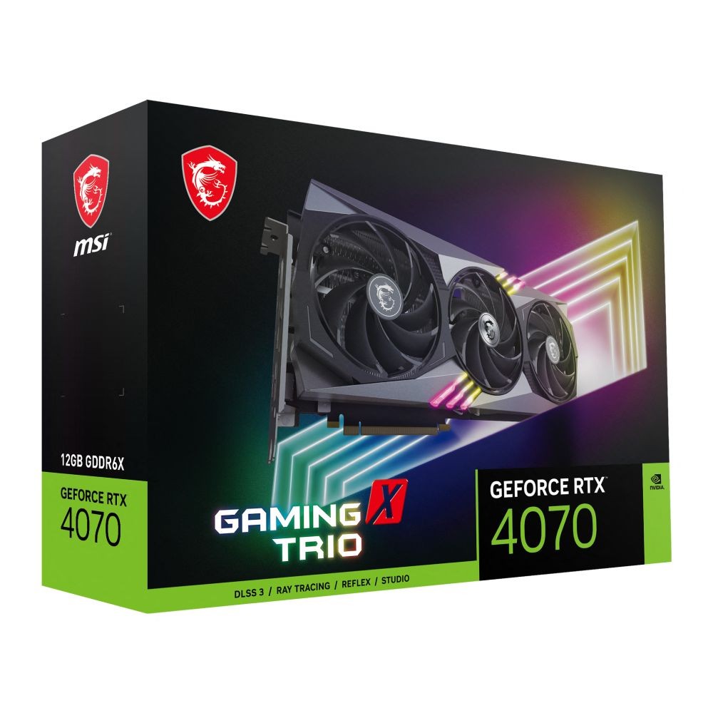 การ์ดจอ MSI VGA GeForce RTX 4070 GAMING X TRIO 12GB GDDR6X 192-bit