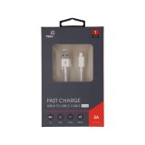 สายชาร์จ TECHPRO USB-A to USB-C Cable 3A Super Fast Charge 2M. White (TP-C01 )