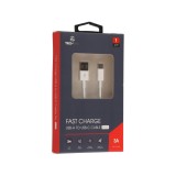 สายชาร์จ TECHPRO USB-A to USB-C Cable 3A Super Fast Charge 2M. White (TP-C01 )