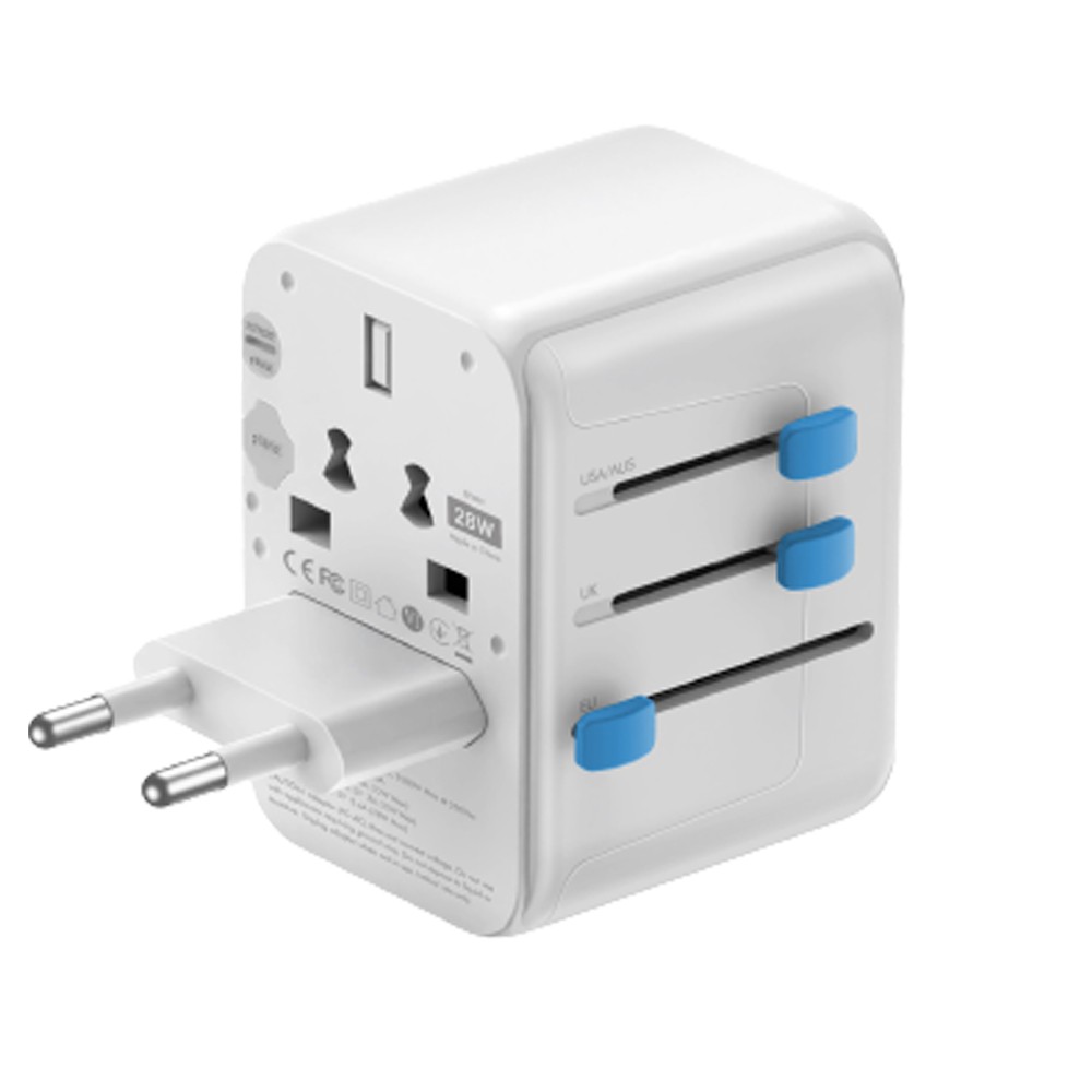 หัวแปลงปลั๊กไฟ Bazic Universal Travel Adapter GOPORT 2A3C 28W