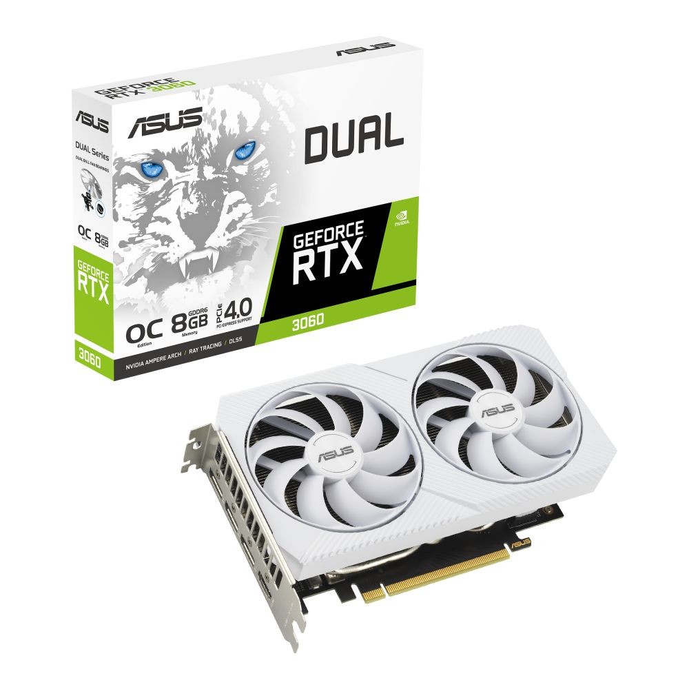 การ์ดจอ Asus Vga Dual Rtx3060 O8g White 8gb Gddr6 128 Bit 4398