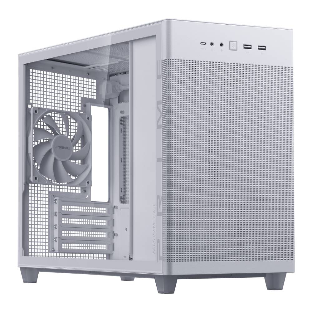  asus computer case prime ap201 tempered glass white edition