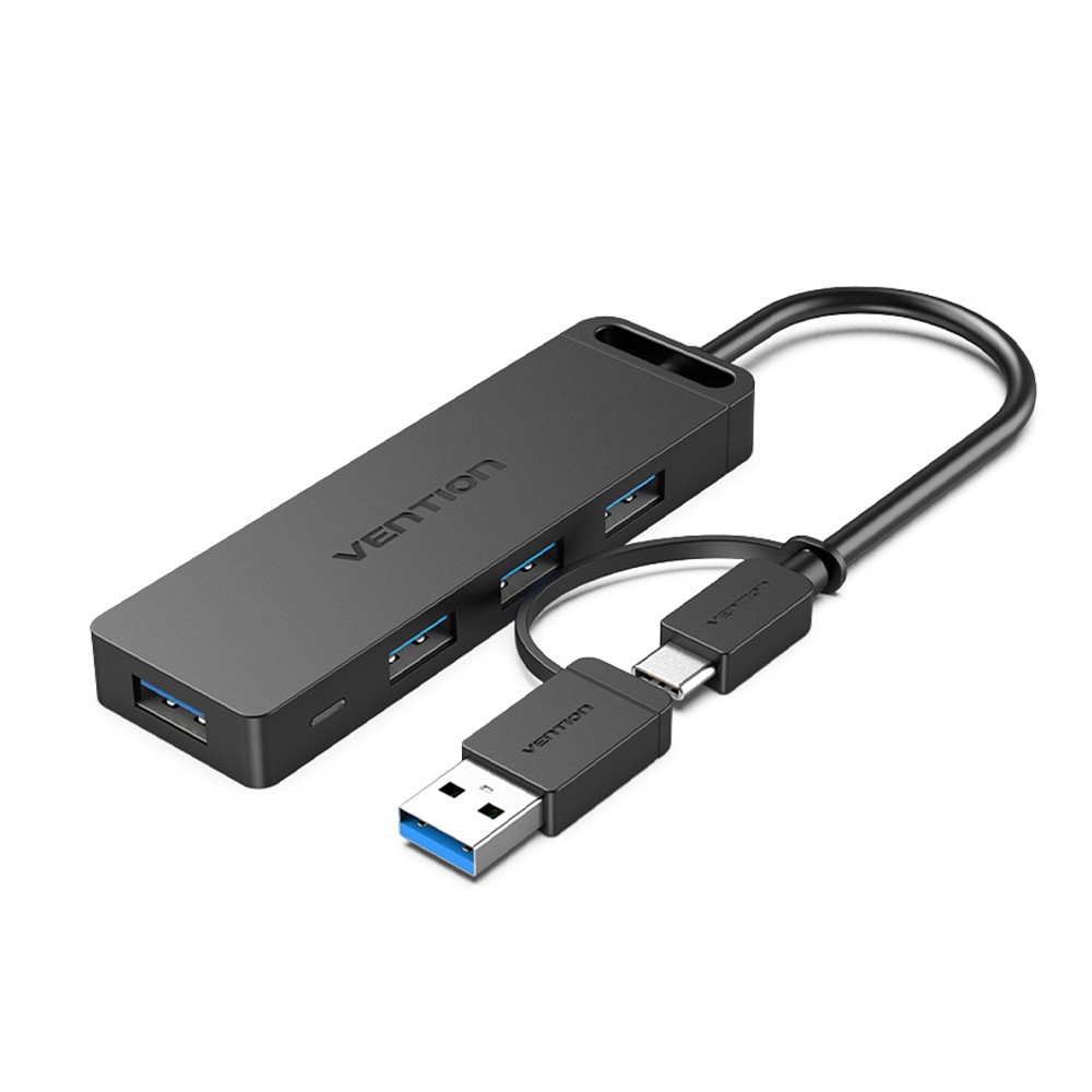 Vention Port Hub 2-in-1 Interface to 4xUSB 3.0 (CHTBB) Black