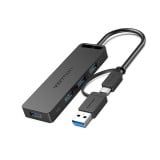 Vention Port Hub 2-in-1 Interface to 4xUSB 3.0 (CHTBB) Black