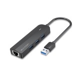 Vention Port Hub USB-A to 3xUSB 3.0 with Lan (CHNBB) Black