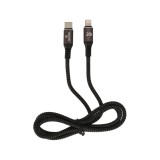 สายชาร์จ TECHPRO USB-C to Lightning Cable Nylon 20W 1M. Black/Grey (TP-C02)