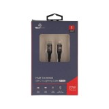 สายชาร์จ TECHPRO USB-C to Lightning Cable Nylon 20W 1M. Black/Grey (TP-C02)