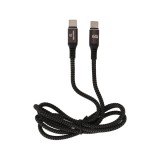 สายชาร์จ TECHPRO USB-C to USB-C Cable Nylon 60W 1M. Black/Grey (TP-C02)