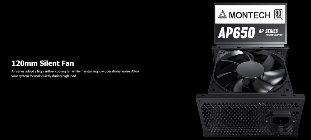 พาวเวอร์ซัพพลาย Montech Power Supply AP 650 650Watt 80 Plus - 3 Year