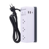 Toshino TIS ปลั๊กไฟ 3 Way 1 Switch 3 USB 2M. (CW20PD-2M) White