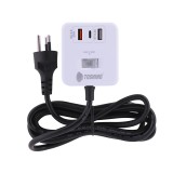 ปลั๊กไฟ Toshino TIS 4 Way 1 Switch 3 USB 2M. (CU20PD-2M) White