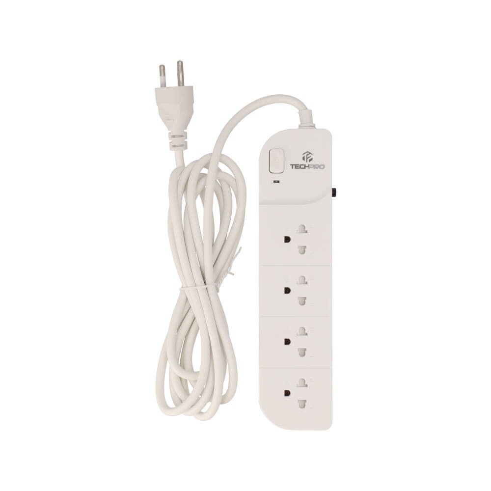 TECHPRO ปลั๊กไฟ 4 Way 1 switch 3M. PLG01