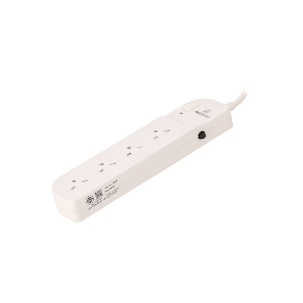 ปลั๊กไฟ TECHPRO Plug 4 Way 1 switch 3M. PLG01