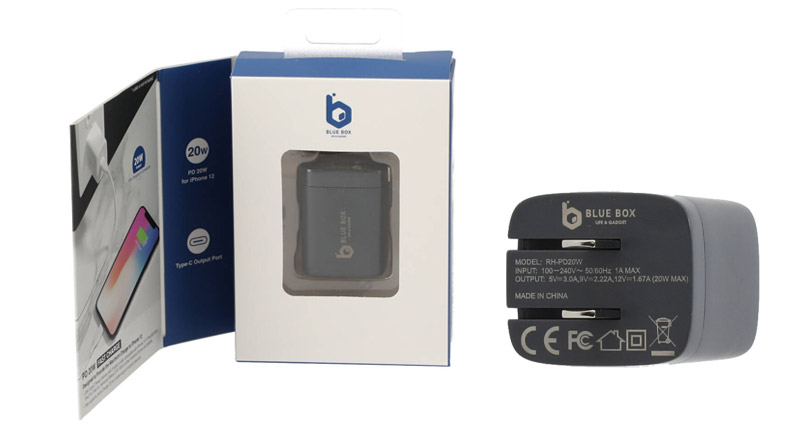 อะแดปเตอร์, หัวชาร์จ Blue Box Wall USB Charger 1 USB-C PD20W Graphite Black