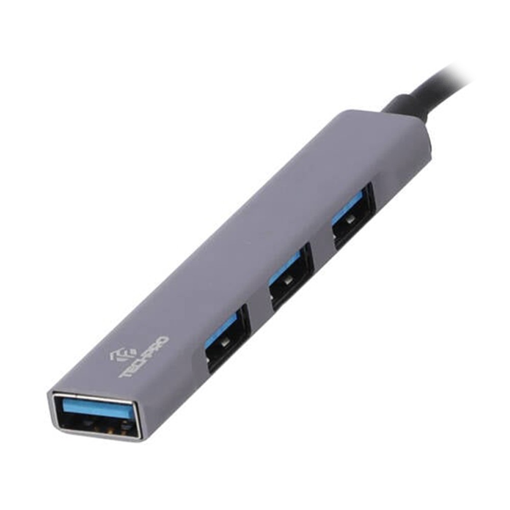 TECHPRO Port Hub Type-C to USB-A 4 ports Hub Gray