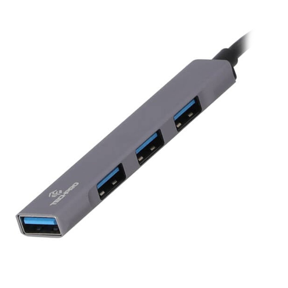 TECHPRO Port Hub USB-A to USB-A 4 ports Hub Gray