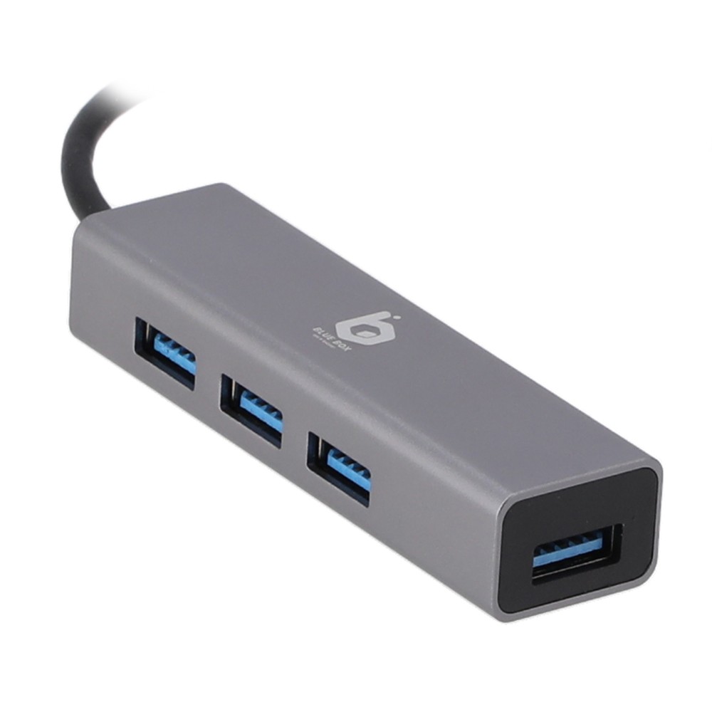 Blue Box Port Hub Type-C to USB-A 3.0  4 Ports - Silver Gray