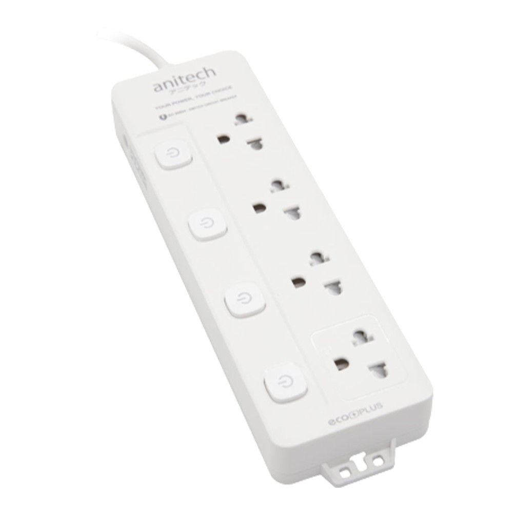 ปลั๊กไฟ Anitech Plug 4 Way 4 Switch 3M. (H2043)
