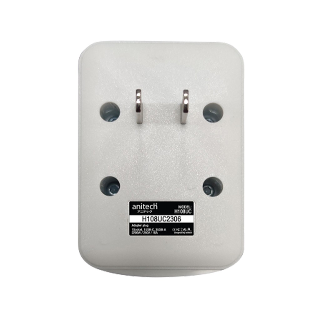 หัวแแปลงปลั๊กไฟ Anitech Adapter 3xUSB-A 15W/1xUSB-C 18W (H108UC)