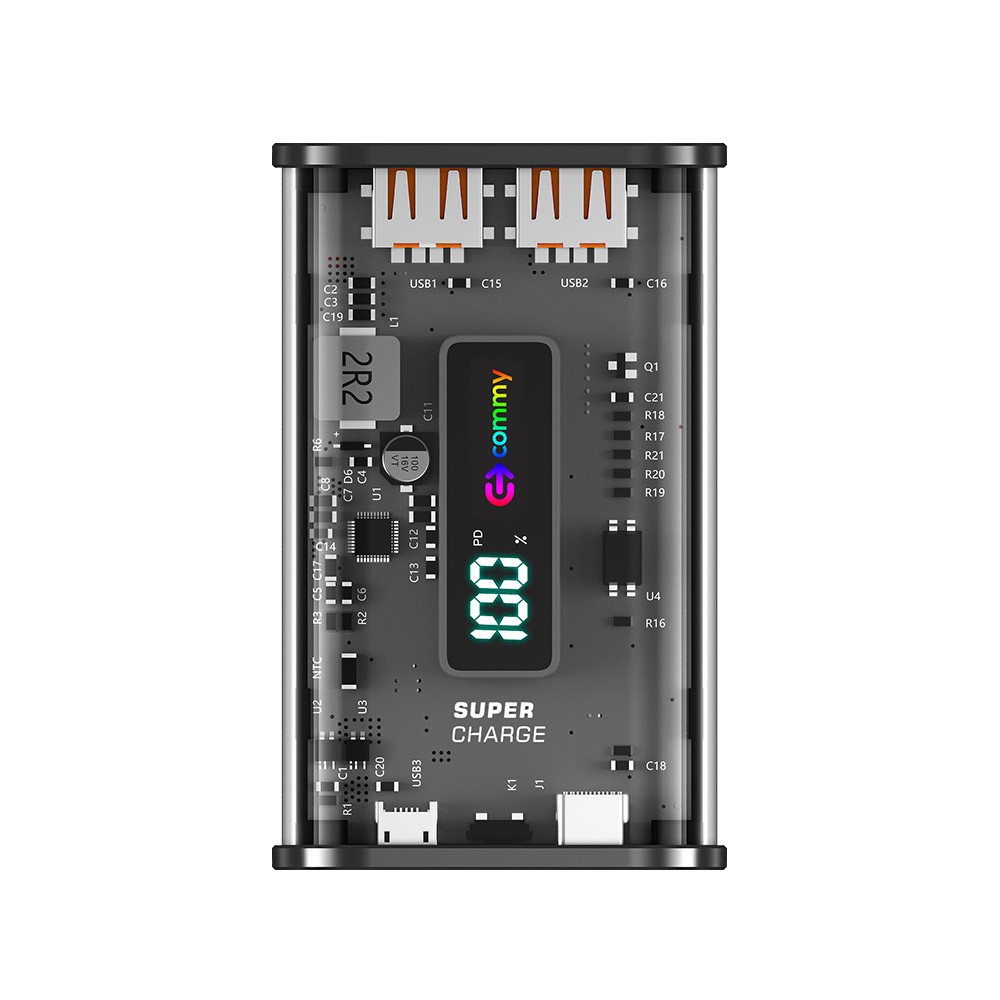 พาวเวอร์เเบงค์ COMMY ความจุ 10000 mAh P10 Gray