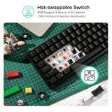 คีย์บอร์ดเกมมิ่ง Royal Kludge Gaming RK84 Black Wireless Mechanical Keyboard Brown Switch