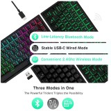 คีย์บอร์ดเกมมิ่ง Royal Kludge Gaming RK84 Black Wireless Mechanical Keyboard Brown Switch