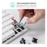 คีย์บอร์ดเกมมิ่ง Royal Kludge Gaming RK84 White Wireless Mechanical Keyboard Brown Switch
