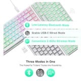 คีย์บอร์ดเกมมิ่ง Royal Kludge Gaming RK84 White Wireless Mechanical Keyboard Brown Switch