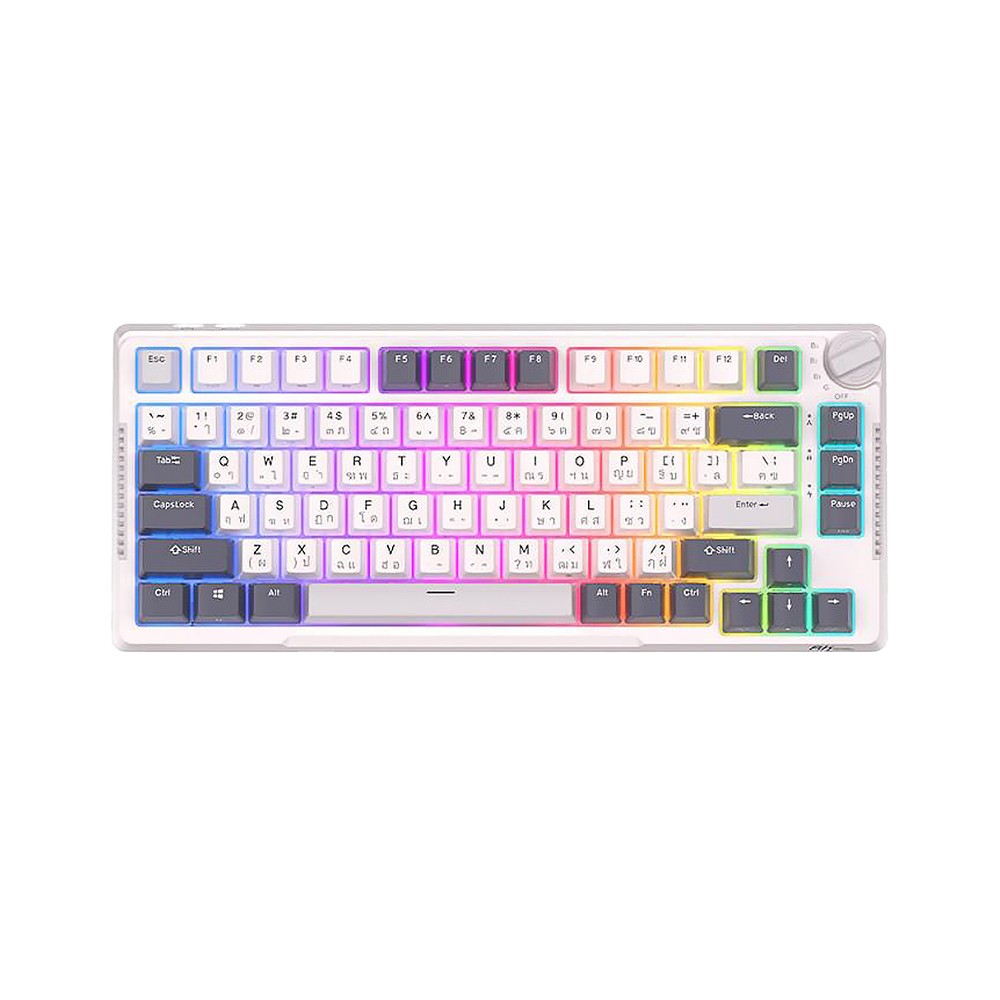 คีย์บอร์ดเกมมิ่ง Royal Kludge Gaming Keyboard RKH81 Wireless White Night (Blue Switch)