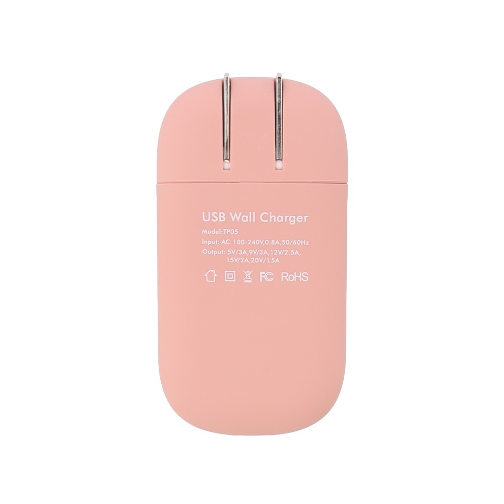 อะแดปเตอร์ Blue Box Flat Wall Charger TP05 USB-C Matte pink