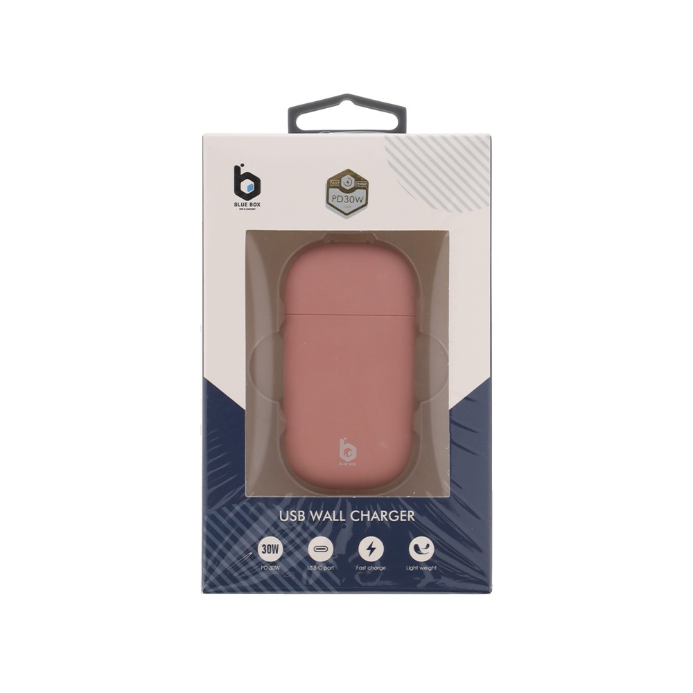 อะแดปเตอร์ Blue Box Flat Wall Charger TP05 USB-C Matte pink