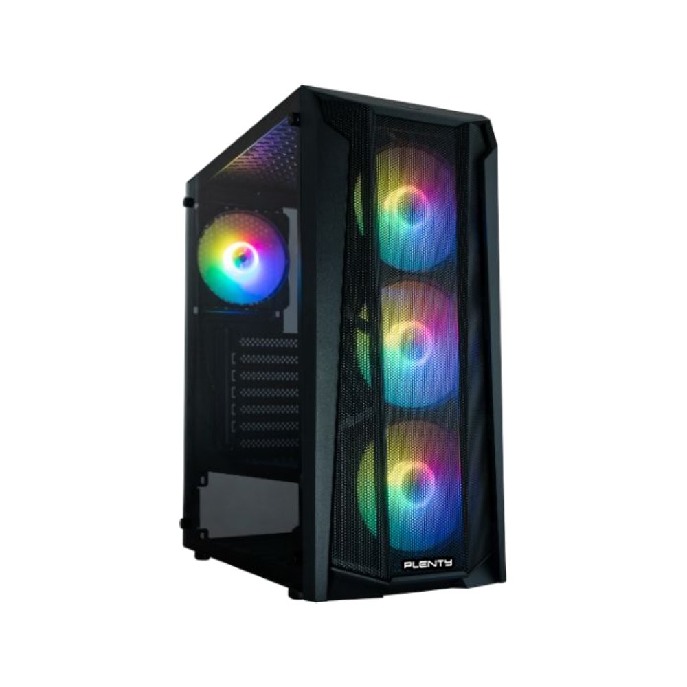 Pc Case Rabow Romaion เคสคอมพิวเตอร์ Plenty Computer Case CR19 FIX Rainbow Black
