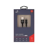สายชาร์จ TECHPRO Micro USB Cable Nylon 3A Super Fast Charge 1M. Black (TP-C04)
