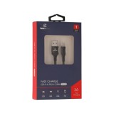 สายชาร์จ TECHPRO Micro USB Cable Nylon 3A Super Fast Charge 1M. Black (TP-C04)