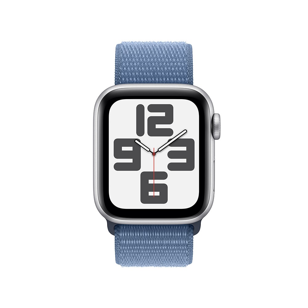 Apple Watch SE GPS 40mm Silver Aluminium Case with Winter Blue Sport Loop (2023)