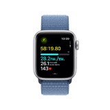 Apple Watch SE GPS 40mm Silver Aluminium Case with Winter Blue Sport Loop (2023)