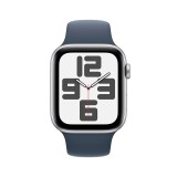 Apple Watch SE GPS + Cellular 44mm Silver Aluminium Case with Storm Blue Sport Band - M/L (2023)