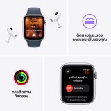 Apple Watch SE GPS + Cellular 44mm Silver Aluminium Case with Storm Blue Sport Band - M/L (2023)