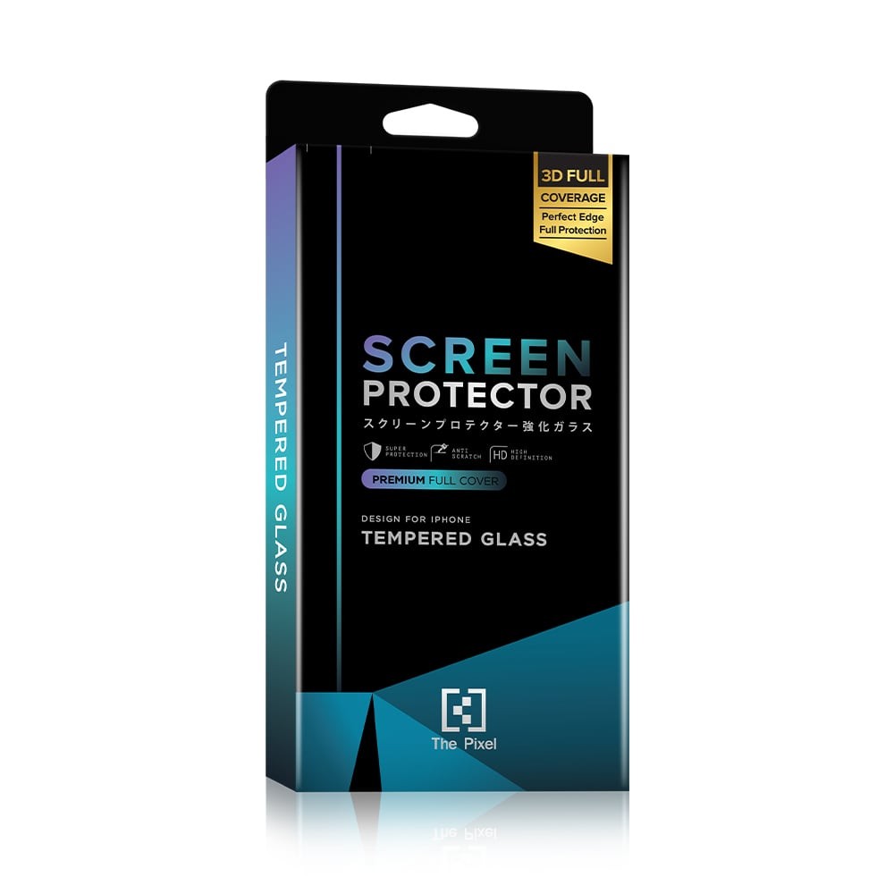 ฟิล์มกันรอย The Pixel Tempered Glass 3D Shield Curved iPhone 15 Pro