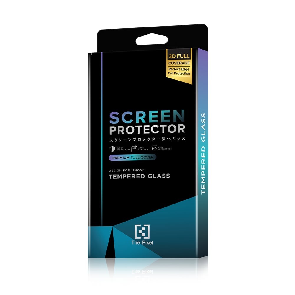 ฟิล์มกันรอย The Pixel Tempered Glass 3D Shield Curved iPhone 15 Pro
