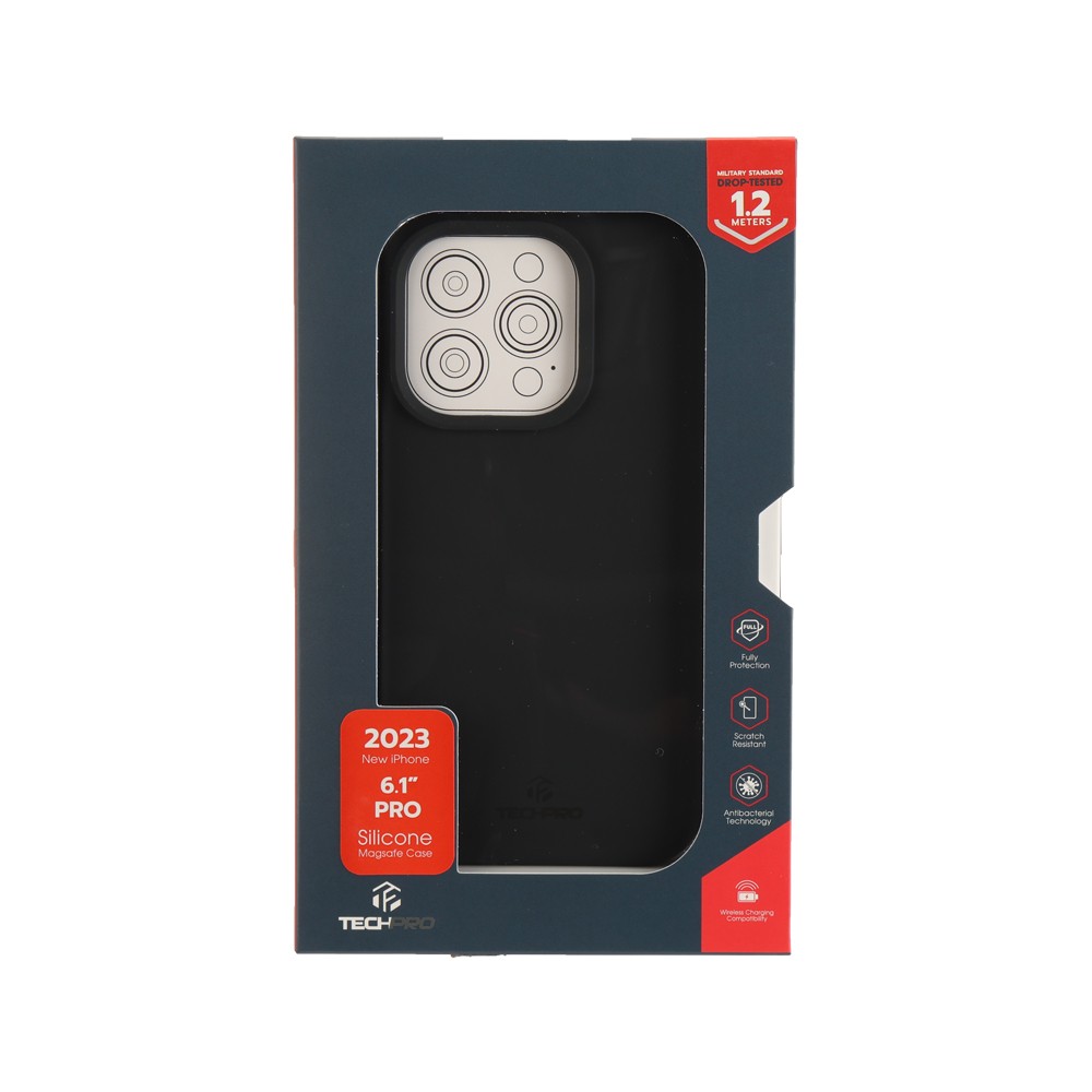 เคส TECHPRO iPhone 15 Pro Silicone with Magsafe Graphite Black