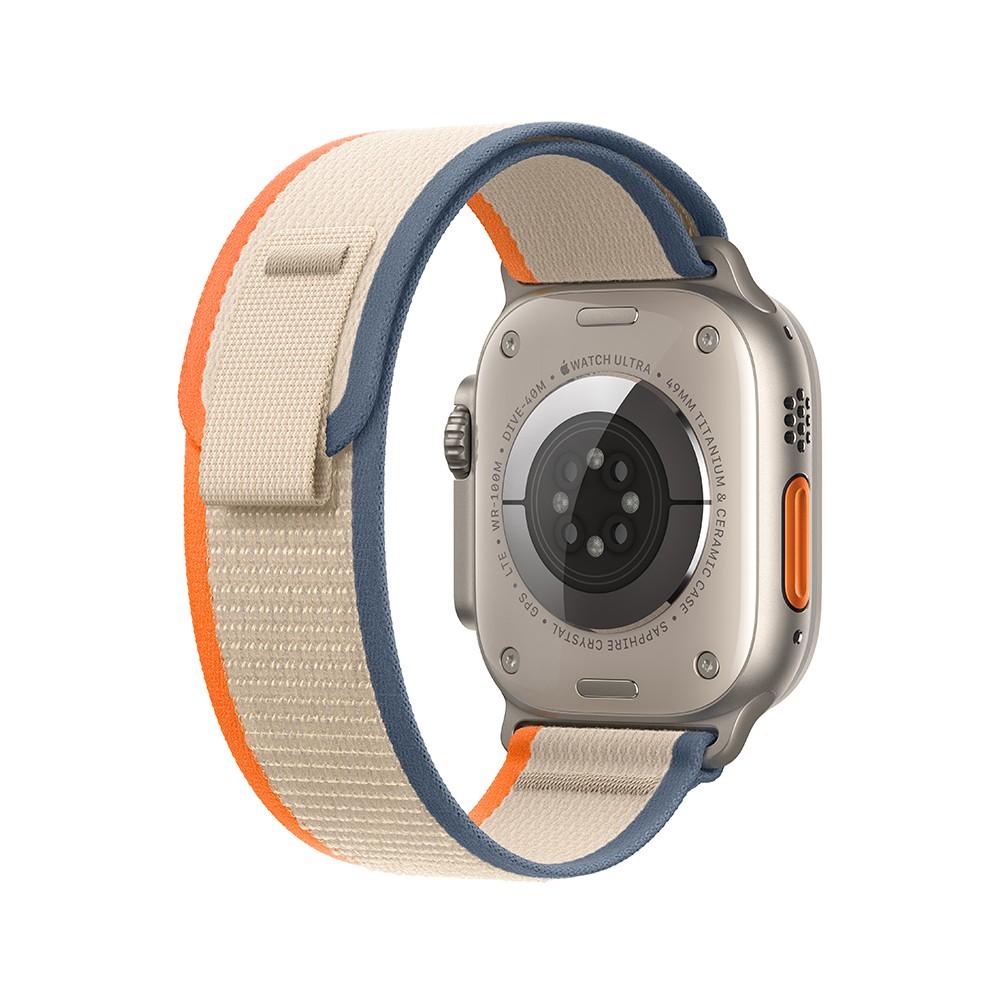 Apple Watch Ultra 2 GPS + Cellular 49mm Titanium Case with Orange/Beige Trail Loop - S/M (2023)
