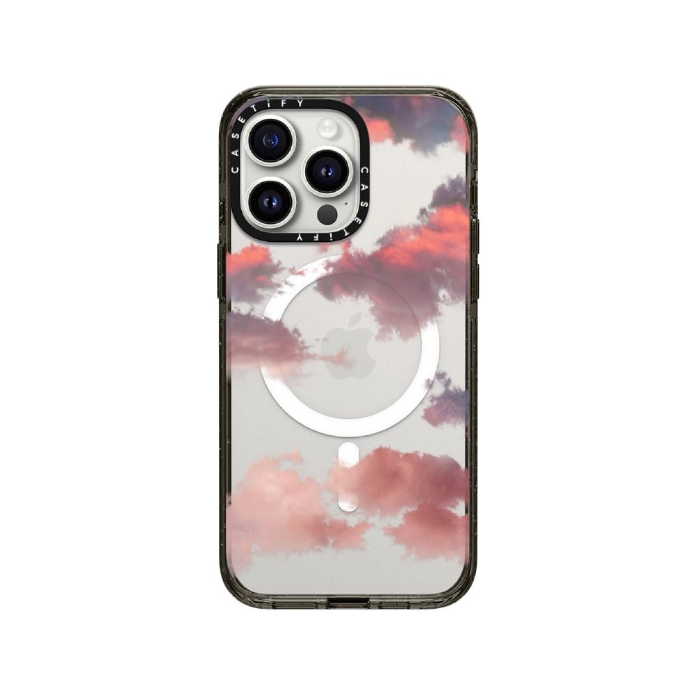 เคส CASETiFY iPhone 15 Pro Max Re/CASETiFY Impact with Magsafe Clear Black Clouds