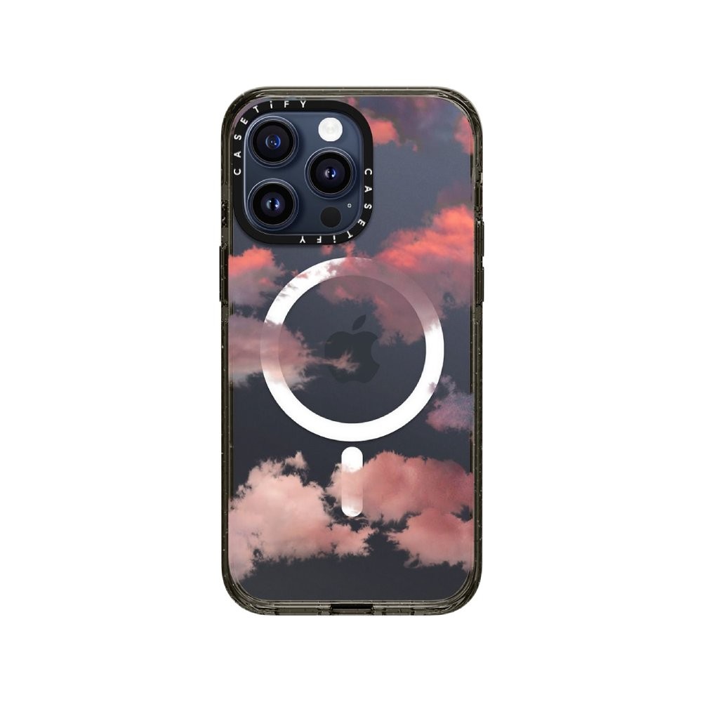 เคส CASETiFY iPhone 15 Pro Max Re/CASETiFY Impact with Magsafe Clear Black Clouds