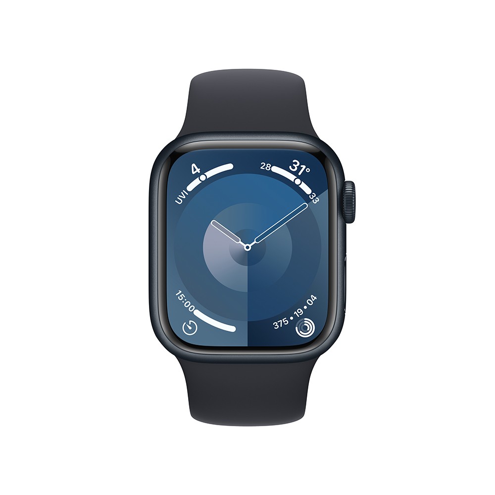 Apple Watch Series 9 GPS + Cellular 41mm Midnight Aluminium Case with Midnight Sport Band - S/M