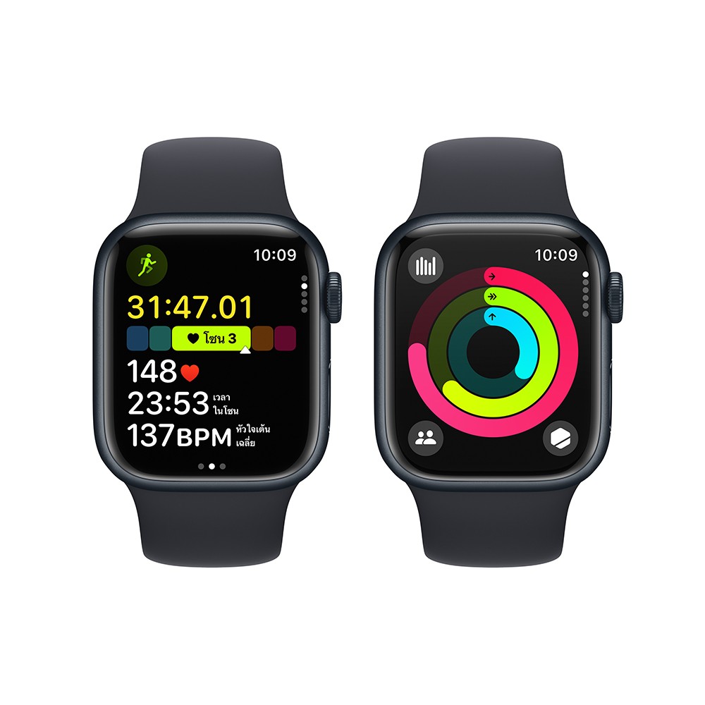 ใหม่ล่าสุด Apple Watch Series 9 Gps Cellular 41mm Midnight Aluminium Case With Midnight Sport