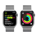 Apple Watch Series 9 GPS + Cellular 41mm Silver Stainless Steel Case with Silver Milanese Loop
