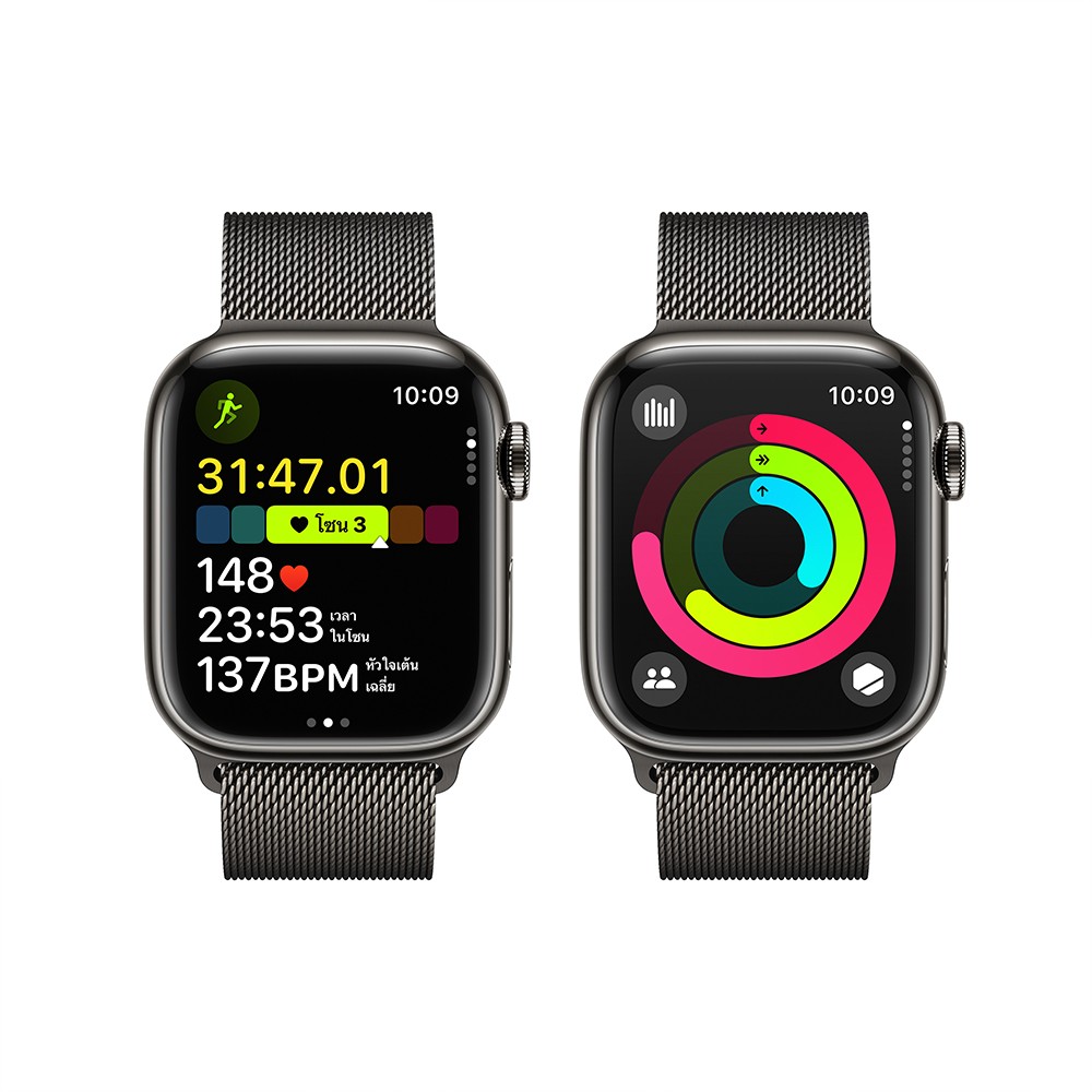 Apple Watch Series 9 GPS + Cellular 41mm Graphite Stainless Steel Case with Graphite Milanese Loop