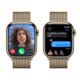 Apple Watch Series 9 GPS + Cellular 41mm Gold Stainless Steel Case with Gold Milanese Loop