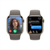 Apple Watch Series 9 GPS + Cellular 41mm Gold Stainless Steel Case with Clay Sport Band - S/M